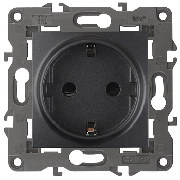 ЭРА 14-2101-05 Elegance Антрацит Розетка с/з