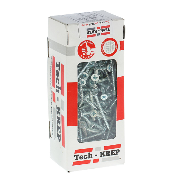 Tech-Krep Саморезы универсальные  45х4,5 мм (200 шт)  оцинкованные - коробка с ок. Tech-Kr 102192