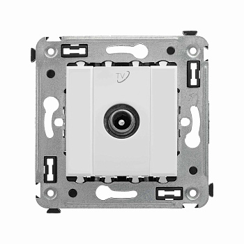 DKC Розетка TV проходная в стену, "Avanti", "Белое облако"