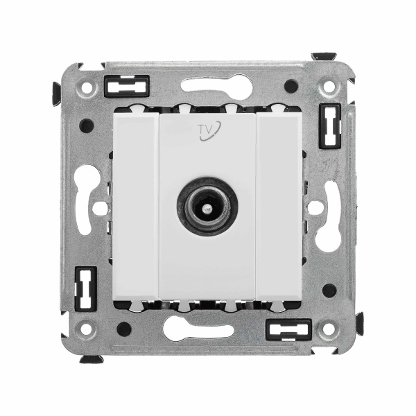 DKC Розетка TV проходная в стену, "Avanti", "Белое облако"