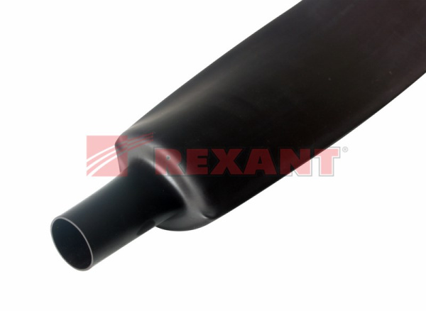 Купить 50.0 / 25.0 мм 1м термоусадка черная Rexant 25-0006