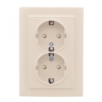 EKF Basic Минск Бежевый Розетка 2-ая, с/з, со шторками, 16А, СП