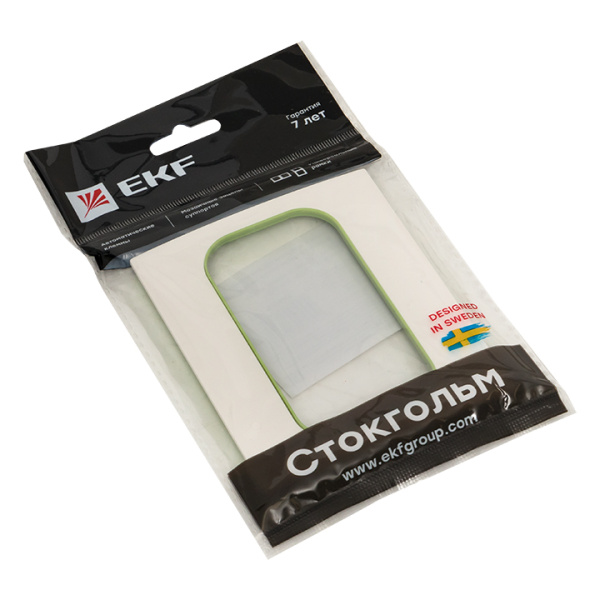 Купить EKF PROxima Стокгольм Белый Линия зеленая Рамка для розетки 2-ой