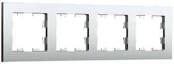 IEK BRITE DECOR Алюминий металл Рамка 4-м РУ-4-1-БрА