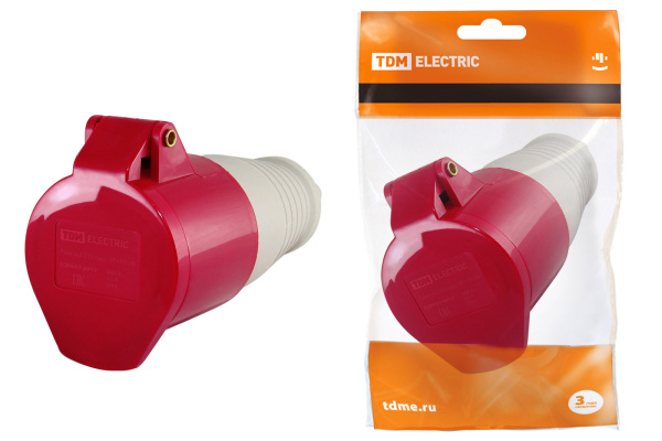 TDM Розетка 215 переносная 3Р+РЕ+N 16А 380В IP44 SQ0603-0012