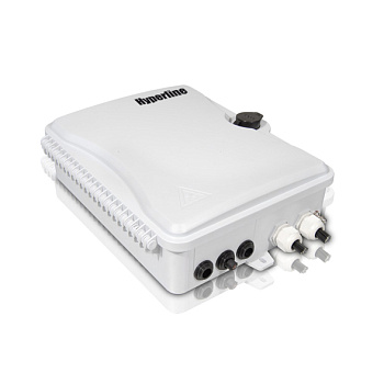 Hyperline FO-WBI-16A-GY Бокс оптический настенный, 16 портов (SC, duplex LC), без пигтейлов и проходных адаптеров, IP65, 295 х 240 х 85 мм, серый 358587