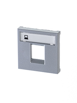 ABB NIE Zenit Серебро Накладка 1-я тел/комп розетки(для суп.2017.2,2017.3,2018,2018.5,2018.6,2018.8 2CLA221810N1301