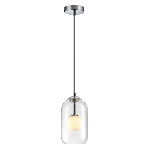 Купить Odeon Light 4953/1 PENDANT ODL22 237 хром/ белый/прозрачный/стекло Подвес G9 1*40W LOSTAR
