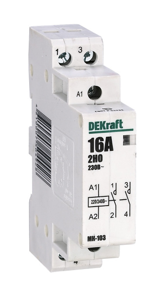 Купить Dekraft Модульный контактор 2НО 16А 230В МК-103
