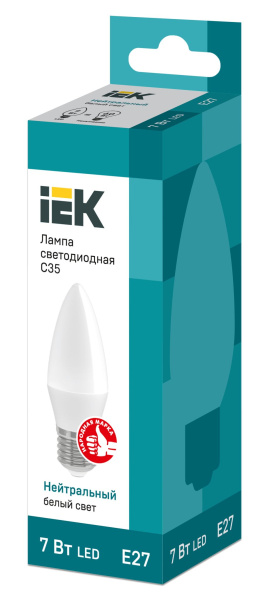 Купить IEK Лампа светодиодная ECO C35 свеча 7Вт 230В 4000К E27