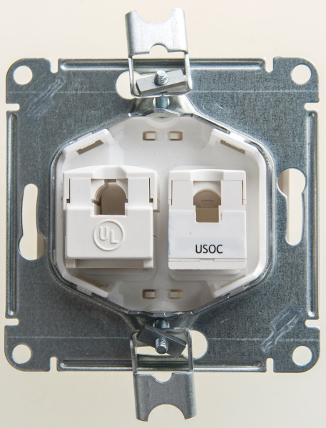 Купить Systeme Electric Glossa Перламутр Розетка 2-ая RJ11+RJ45, кат.5E