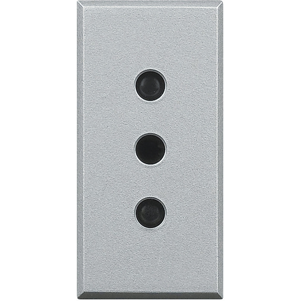 Купить BT Axolute Алюминий Розетка с/з для узких вилок(з/к в центре) 10А 1 мод HC4113