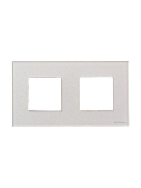 Купить ABB NIE Zenit Стекло Жемчужное Рамка 2-я 2+2 мод 2CLA227200N3501