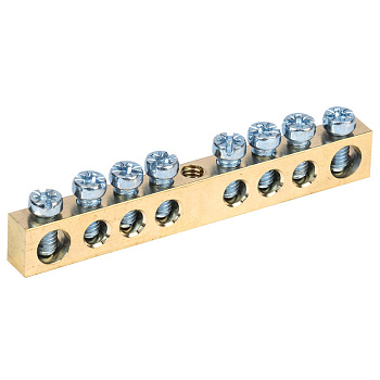 Шина PEN «земля-ноль» 6х9 мм 8/1 (8 групп/крепеж по центру) Rexant 11-2372