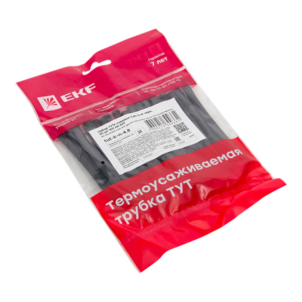 Купить EKF PROxima Набор ТУТк клеевые 4.8/1.6 нг черные 20шт по 100мм
