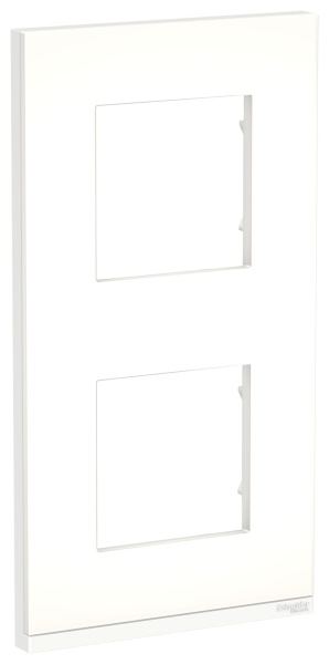 Купить SE Unica Pure Матовое стекло/Белая Рамка 2-ная вертикальная NU6004V89