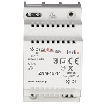 Zamel Блок питания LED 14V DC 15W на DIN-рейку ZNM-15-14