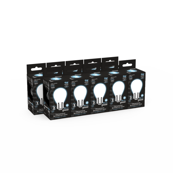 Купить Gauss Лампа Filament Шар 9W 610lm 4100К Е27 milky LED 105202209