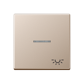 JUNG клавиша с символом "свет" с линзой, шампань A590KO5LCH