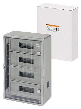 TDM Бокс ЩРН-П-60 модулей, прозр. крышка, ABS, IP65, от -45 до +75 °С, навесной, (400х600х200) SQ0933-0218