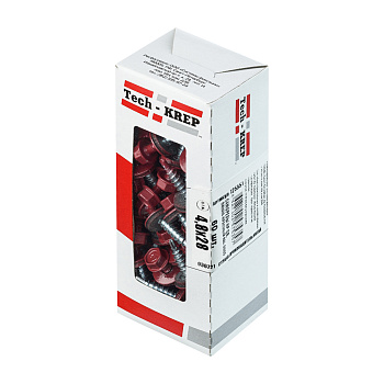 Tech-Krep Саморез КР св. 4,8х28 RAL-3005 (винно-красный) (60 шт) - коробка с ок 125551