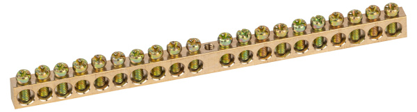 ЭРА Шина ЭРА NO-122-19 PEN земля-ноль 6х9мм 20/1 латунная с креплениями по центру