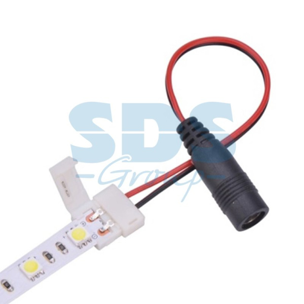 LAMPER Коннектор питания с джеком для одноцветных светодиодных лент с влагозащитой шириной 10 мм 144-104