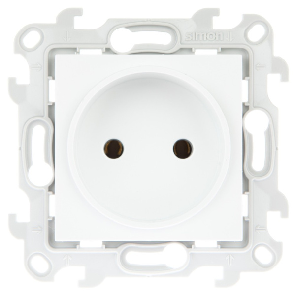 Simon 24 Белая Розетка 2К без защитных шторок 2450442-030