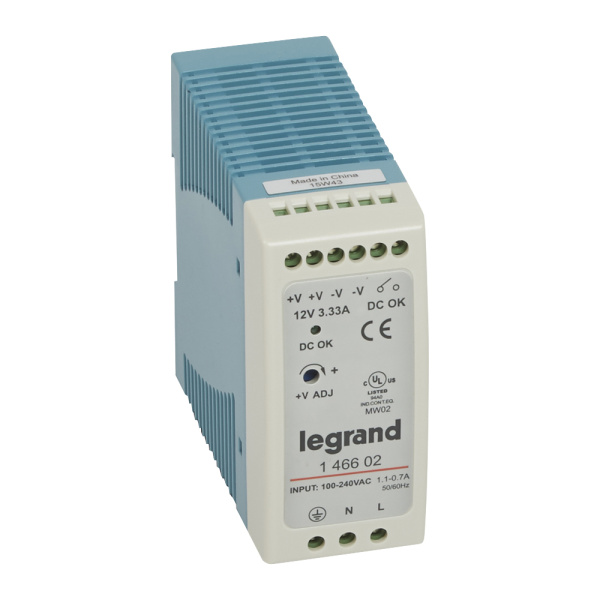 Legrand 1-фазный Импульсный источник питания 12В 40Вт 3,3A 146602