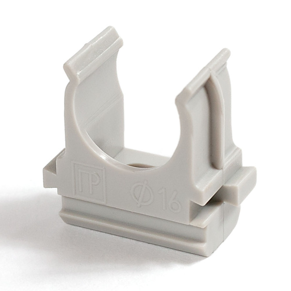 Промрукав Крепеж-клипса для труб АБС-пластик д16 (10шт/1000шт уп/кор) PR.02616м