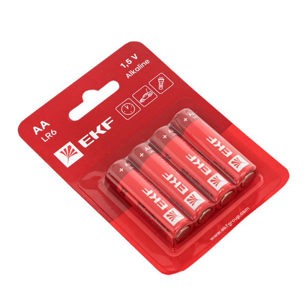Купить EKF PROxima Алкалиновая батарейка типа АА(LR6) блистер 4шт.
