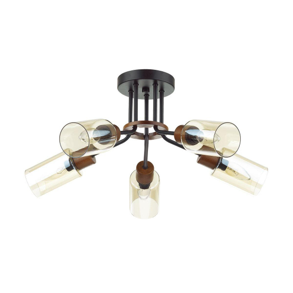 Купить Lumion 4492/5C COUNTY LN21 203 черный, дерево Люстра потолочная E14 5*60W 220V FERN