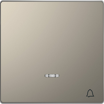 SE Merten D-Life Никель Клавиша с линзой для LED модуля, символ «звонок» MTN3325-6050