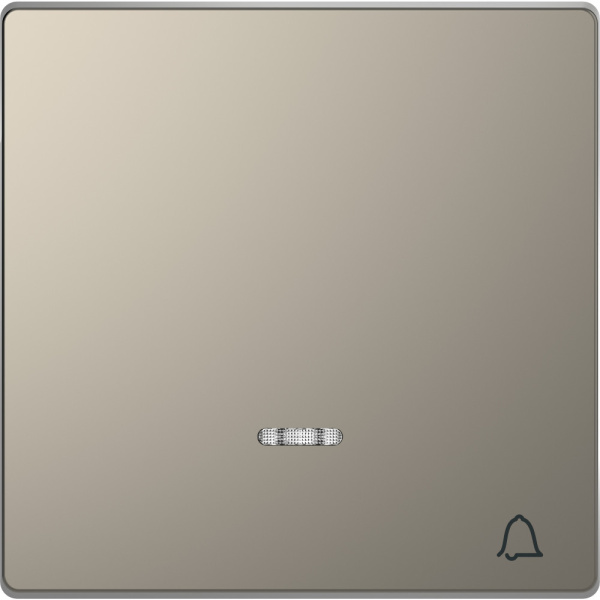 SE Merten D-Life Никель Клавиша с линзой для LED модуля, символ «звонок» MTN3325-6050