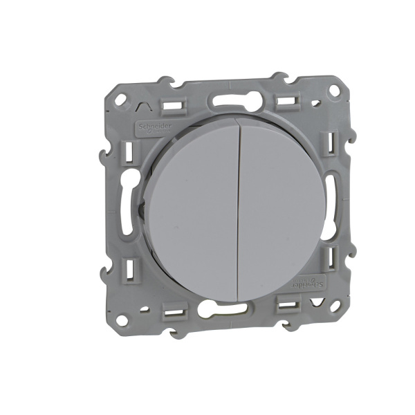 SE Odace Бел Выключатель 2-клавишный 10А S52R211