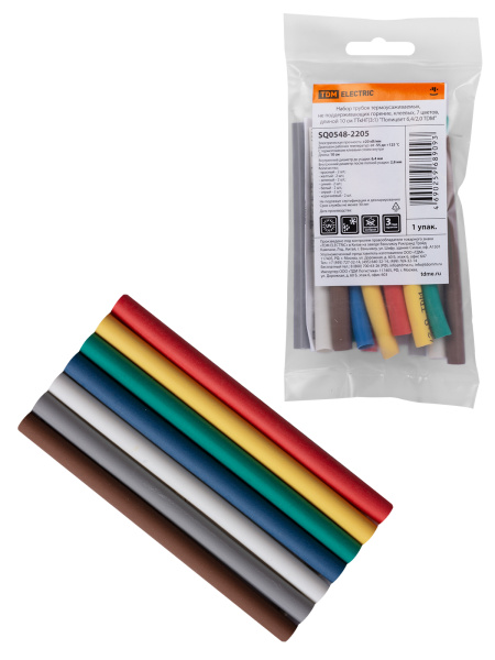TDM Набор трубок термоусаживаемых, клеевых ТТкНГ(3:1) "Полицвет 6,4/2,0" SQ0548-2205