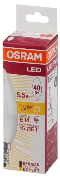Купить Osram Лампа LED свеча матовая E14 5,4W 830 4052899971608