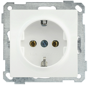 IEK РС11-1-0-Б Розетка с з/к 16А BOLERO белый ERB11-K01-16-1