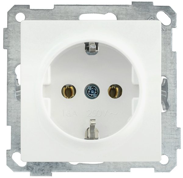 IEK РС11-1-0-Б Розетка с з/к 16А BOLERO белый ERB11-K01-16-1