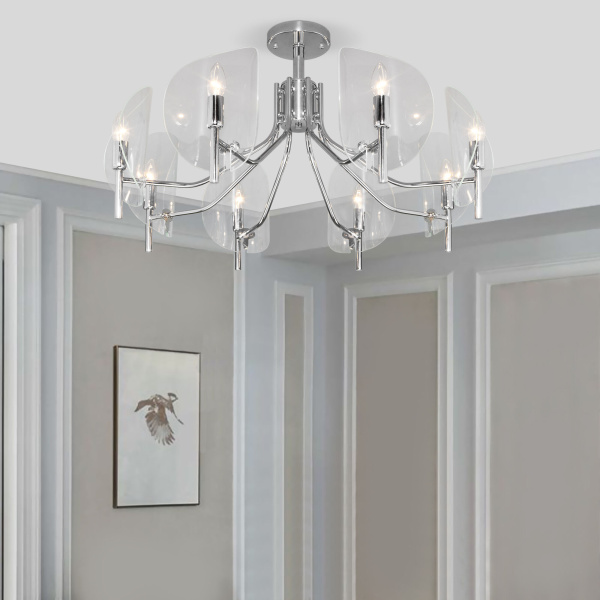 Купить Eurosvet Потолочная люстра со стеклянными плафонами 60135/8 хром a058091