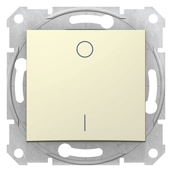 SE Sedna Беж Выключатель 1-клавишный 2-полюсный 10A (сх.2) SDN0200147