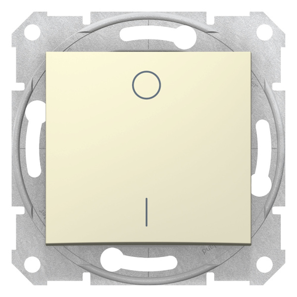 SE Sedna Беж Выключатель 1-клавишный 2-полюсный 10A (сх.2) SDN0200147