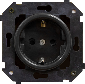 BIRONI Шедель Пластик Черный Розетка с/з (скрытый монтаж) B3-101-23