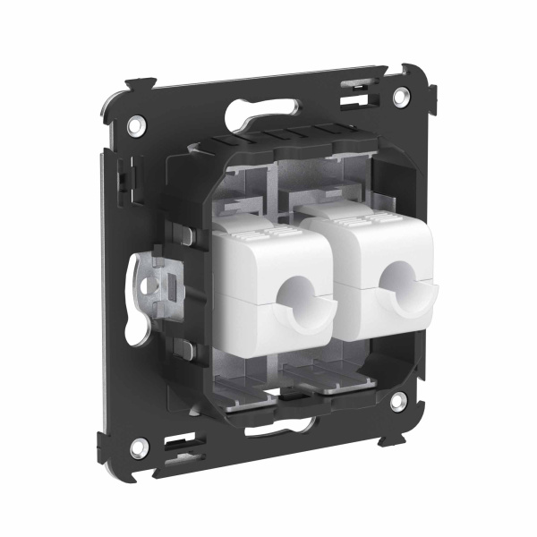 Купить DKC Компьютерная розетка RJ-45 без шторки в стену, кат.6А двойная, "Avanti", "Закаленная сталь"