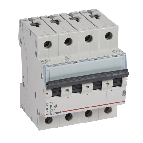 Legrand TX3 Автоматический выключатель 4P 50A (B) 6000/10kA 403907