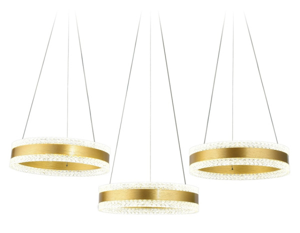 Ambrella Светильник светодиодный подвесной управляемый FA6208/3 GD золото 122W 3000K+6400K/3000K/6400K/4200K+4200K 840*300*750 (ПДУ РАДИО 2.4G)