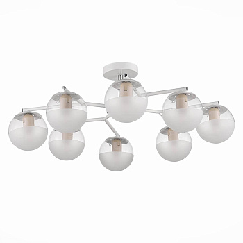 Evoluce SLE106602-08 Люстра потолочная Белый, Хром/Прозрачный E27 8*60W