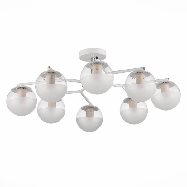 Evoluce SLE106602-08 Люстра потолочная Белый, Хром/Прозрачный E27 8*60W