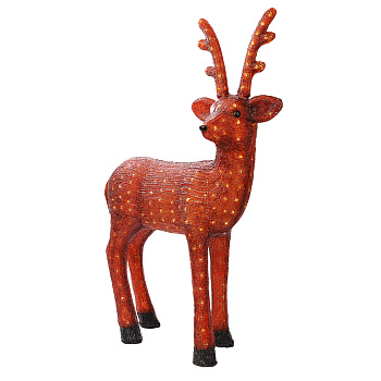 NEON-NIGHT Акриловая светодиодная фигура "Бурый олень " 100 см, 380 светодиодов, IP 65, понижающий трансформатор в комплекте, 513-305