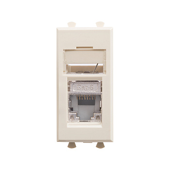 DKC Компьютерная розетка RJ-45 модульная, кат.6 экранированная, "Avanti","Ванильная дымка", 1 модуль
